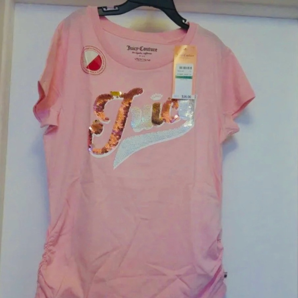 Juicy Couture Light Pink Sequin Tee Shirt